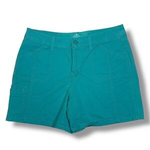 St. John's Bay Women’s Everyday Cargo Pocket Shorts Turquoise Size 6